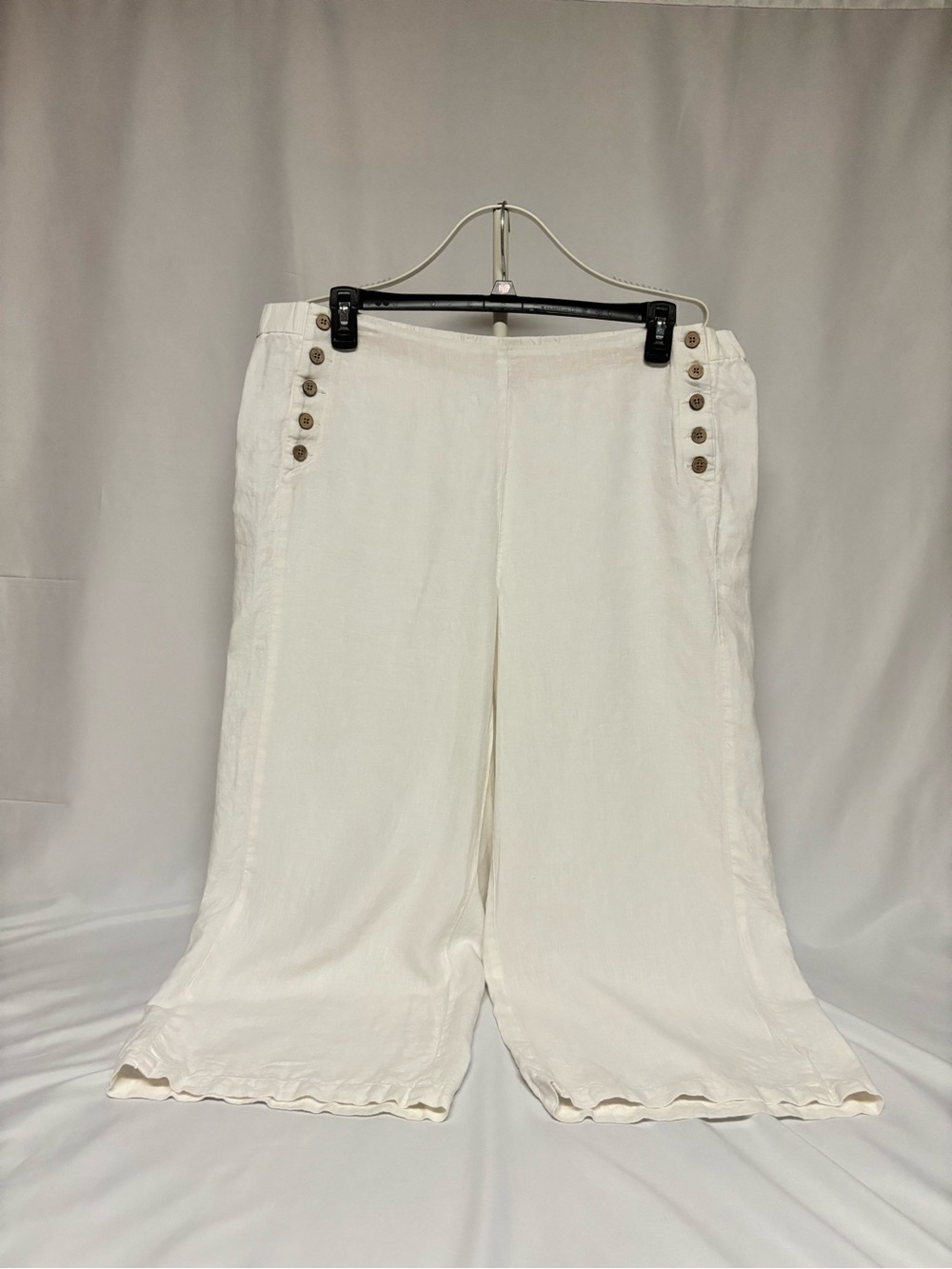 J. Jill White 100% Linen Blend Cropped Sailor Pants XL - Picture 5 of 13